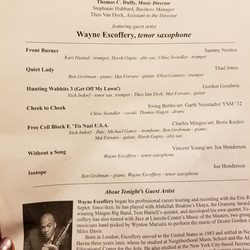 Morse Recital Hall - Yale jazz ensemble with jazz legend Wayne Escoffery