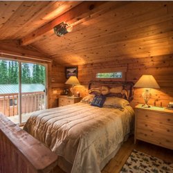 A Cabin By The Pond - Sweet Serenity Cabin upstairs loft with queen bed and two incredible balconies!