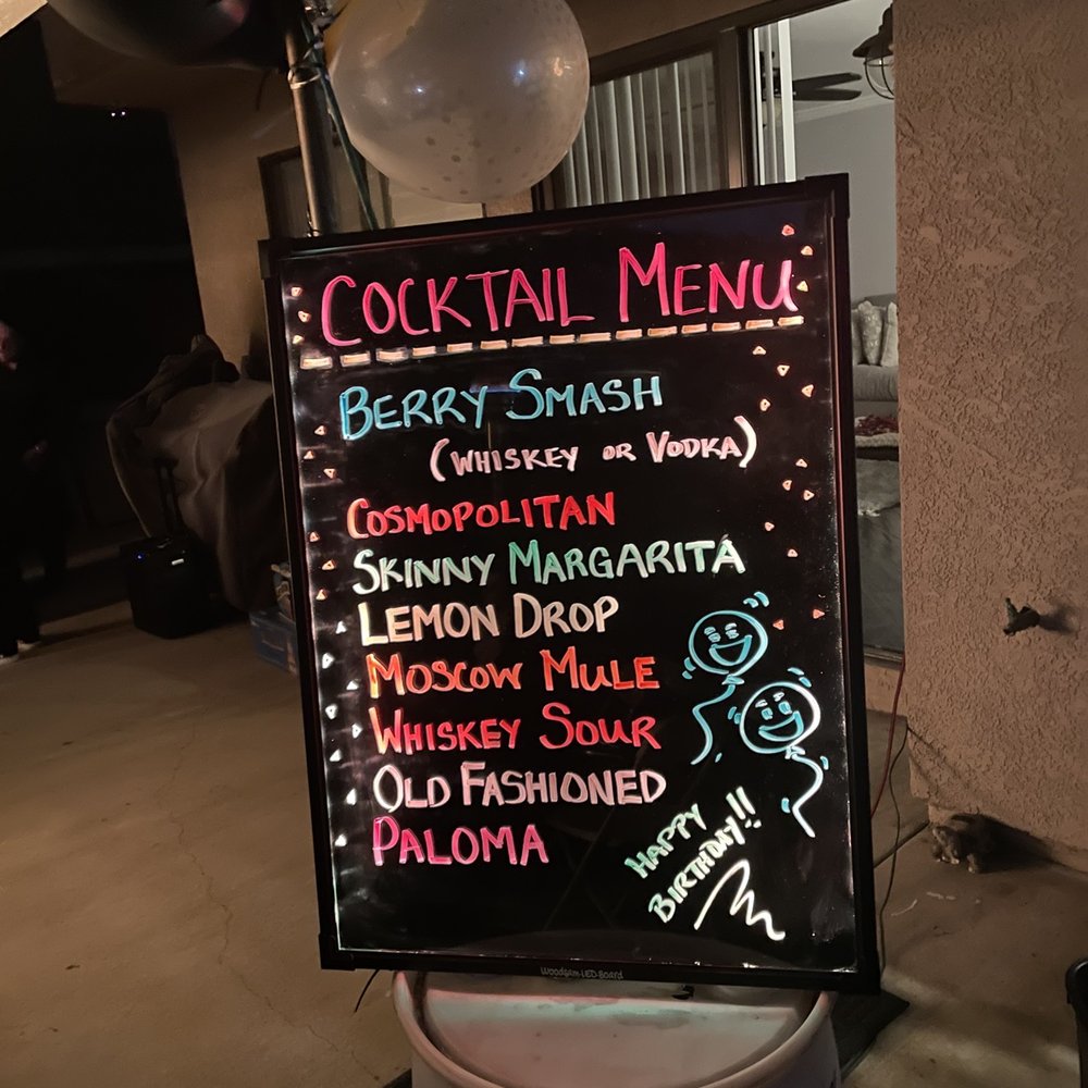 Jacob had a cocktail menu Jacob had a cocktail menu