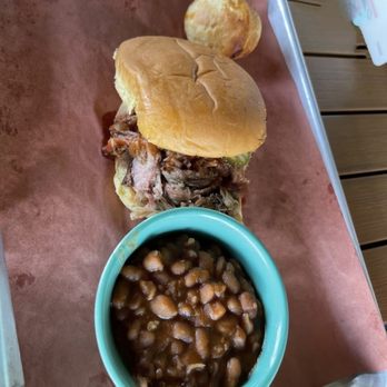 Jim 'N Nick's Bar-B-Q - BBQ sandwich with a side and cheese bread - Barbeque Near Me - Foley, Alabama Jim 'N Nick's Bar-B-Q - BBQ sandwich with a side and cheese bread - Barbeque Near Me - Foley, Alabama