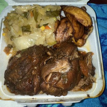 Yaad Vybz Bikkle - Brown stew chicken with cabbage and fried plantains - Caribbean Near Me - Portsmouth, Virginia Yaad Vybz Bikkle - Brown stew chicken with cabbage and fried plantains - Caribbean Near Me - Portsmouth, Virginia