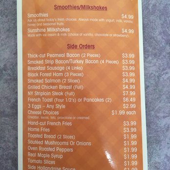 Sunshine Spot Restaurant - Menu (Mar 2018) - Breakfast & Brunch Near Me - North York, Ontario Sunshine Spot Restaurant - Menu (Mar 2018) - Breakfast & Brunch Near Me - North York, Ontario