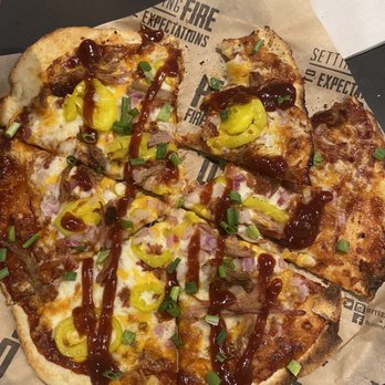 PYRO'S Fire Fresh Pizza - This is the bbq, sorry about the Bite lol , Had to dive in! - Pizza Near Me - Jackson, Tennessee