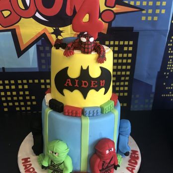 Andrea B's Fine Cakes - My sons 4th Batman Spider-Man Ninja birthday cake! - Bakeries Near Me - Aurora, Ontario Andrea B's Fine Cakes - My sons 4th Batman Spider-Man Ninja birthday cake! - Bakeries Near Me - Aurora, Ontario