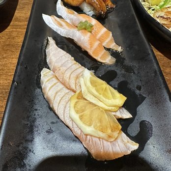 Sakana - Salmon Belly (2) and Unagi nigiri - Japanese Near Me - Las Vegas, Nevada Sakana - Salmon Belly (2) and Unagi nigiri - Japanese Near Me - Las Vegas, Nevada