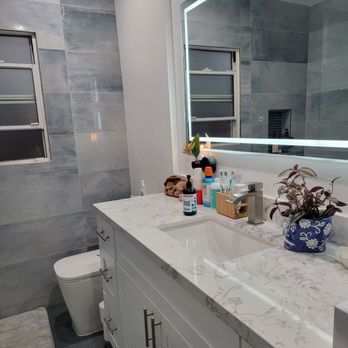 American Home Improvement - Bathroom vanity and mirror are beautiful! - General Contractors Near Me - Manhattan Beach, California