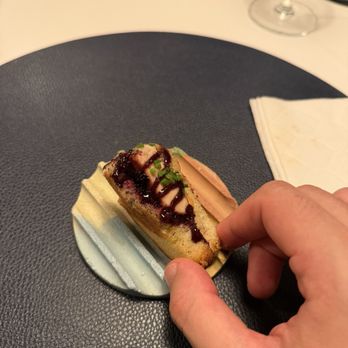 Pearl Street Restaurant - PB&J triangle with foie gras ganache - New American Near Me - Brooklyn, New York