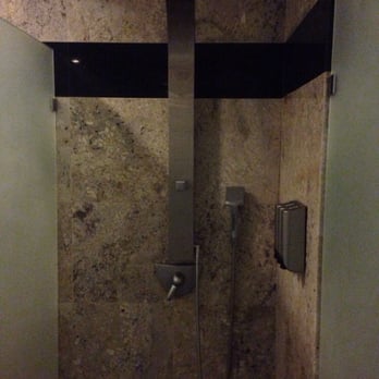 Meridian Day Spa - Showers in the women's locker room with overhead, face level, chest level, and handheld spray options. - Day Spas Near Me - Commerce, California