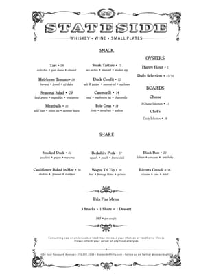 Menu photo 5 Stateside Philadelphia, PA