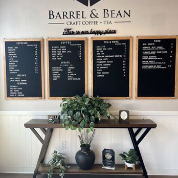 Barrel & Bean Coffee - The Menu - Coffee & Tea Near Me - Morgan Hill, California