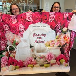 Route 9 Library & Innovation Center - These are angels Karen & Jessica who helped  complete my banner for our 3rd gathering. I was just certified on the silhouette! Thank you