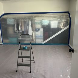 Prep work for asbestos abatement.