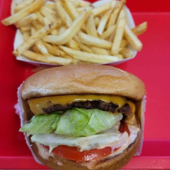 In-N-Out Burger - Basic cheeseburger and fries. The meal came with a soft drink as well. - Burgers Near Me - Grants Pass, Oregon In-N-Out Burger - Basic cheeseburger and fries. The meal came with a soft drink as well. - Burgers Near Me - Grants Pass, Oregon