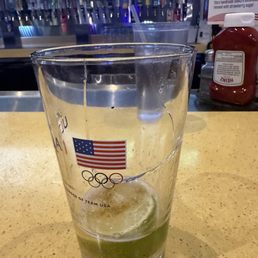 Served in a broken glass