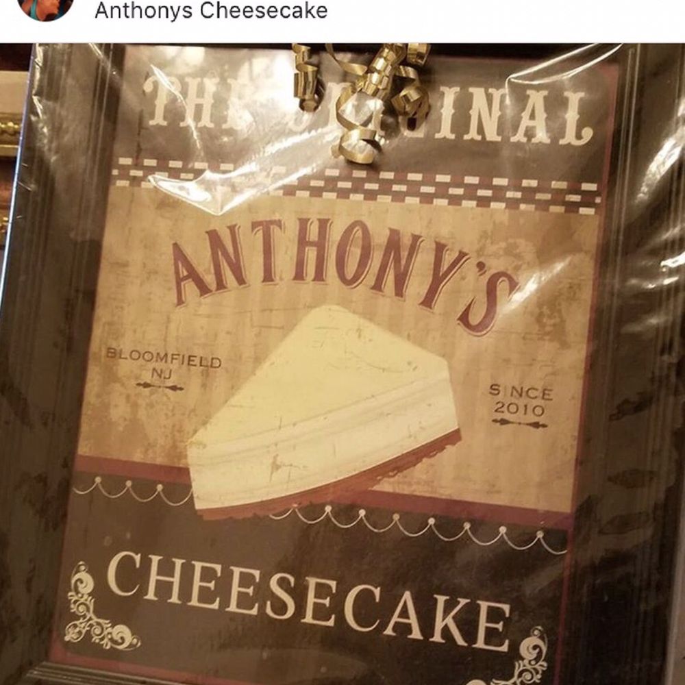 Anthony's Cheesecake - Photo in restroom - American Near Me - Bloomfield, New Jersey Anthony's Cheesecake - Photo in restroom - American Near Me - Bloomfield, New Jersey