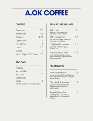 Menu photo 3 A.OK COFFEE La Habra, CA Menu photo 3 A.OK COFFEE La Habra, CA