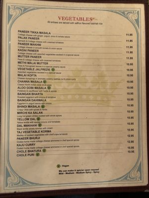 Menu photo 6 Taj Indian Restaurant Macon, GA