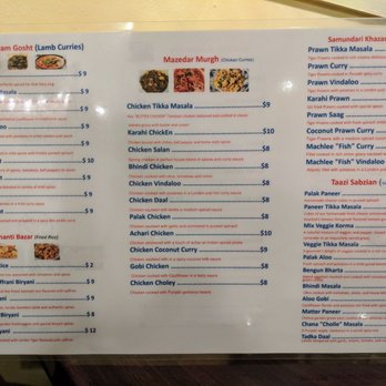 Anarkali Concord - Menu 1/2 - Pakistani Near Me - Concord, California
