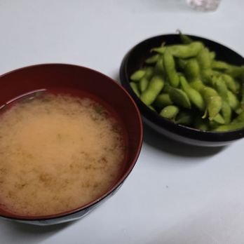 Otomisan Restaurant - Edamame and miso soup. - Japanese Near Me - Los Angeles, California Otomisan Restaurant - Edamame and miso soup. - Japanese Near Me - Los Angeles, California