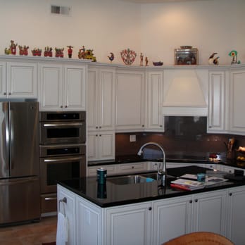 Normandin Woodworks - Painted kitchen cabinets with glazed finish. - Cabinetry Near Me - Santee, California Normandin Woodworks - Painted kitchen cabinets with glazed finish. - Cabinetry Near Me - Santee, California