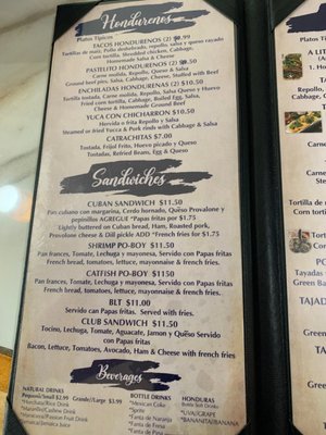 Menu photo 2 Baleadas Express Covington, LA