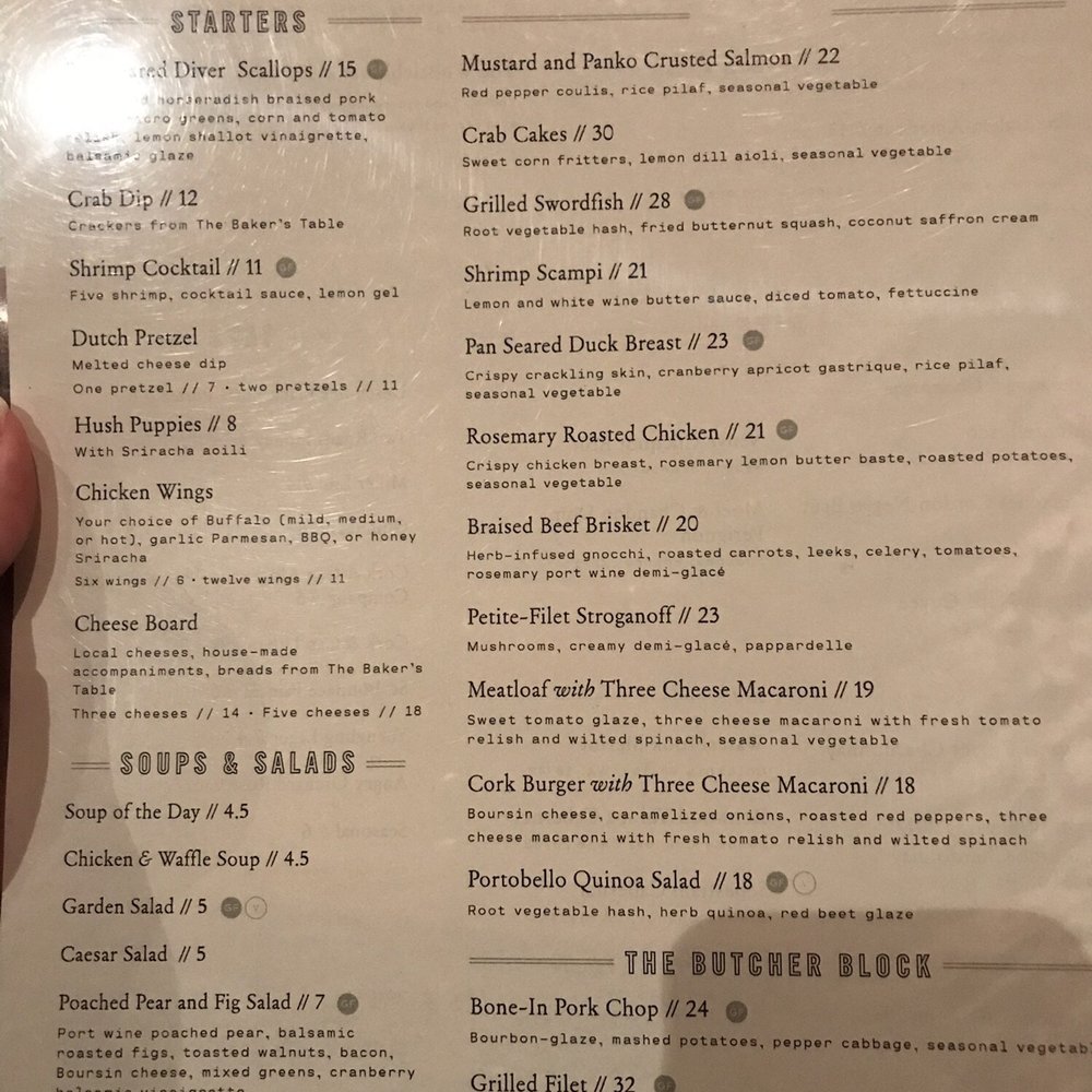 Cork Factory Hotel - Menu for dinner! - Hotels Near Me - Lancaster, Pennsylvania Cork Factory Hotel - Menu for dinner! - Hotels Near Me - Lancaster, Pennsylvania