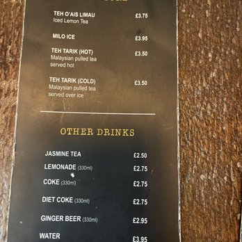 Roti King - Drink menu - Singaporean Near Me - London, XGL Roti King - Drink menu - Singaporean Near Me - London, XGL