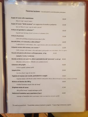 Menu photo 1 Taverna Luciana Naples, NA