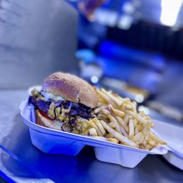 Customized Burger and fries Customized Burger and fries