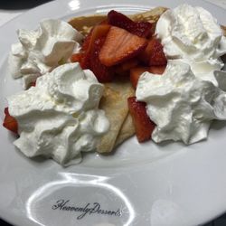 Heavenly Desserts - Crepe with whip cream and strawberries