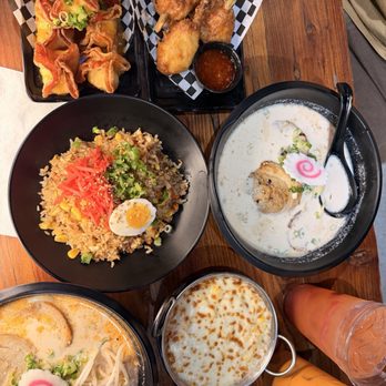 Gu Ramen - La Cheese Wonton Hibachi Fried Rice Bowl Gu Ramen Garlic Corn Cheese Crispy Lollipop Chicken - Ramen Near Me - Long Beach, California Gu Ramen - La Cheese Wonton Hibachi Fried Rice Bowl Gu Ramen Garlic Corn Cheese Crispy Lollipop Chicken - Ramen Near Me - Long Beach, California
