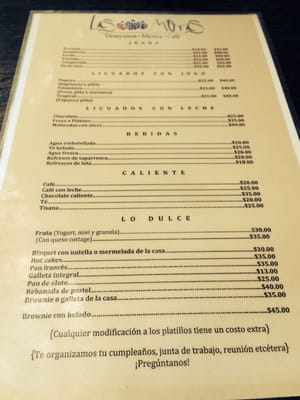 Menu photo 6 Las Moras León, GUA Menu photo 6 Las Moras León, GUA