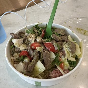 Evergreens - Build your own bowl. Steak, chicken, quinoa, Parmesan cheese, Romaine, Tomatoes, bacon, cilantro lime dressing - Salad Near Me - Seattle, Washington Evergreens - Build your own bowl. Steak, chicken, quinoa, Parmesan cheese, Romaine, Tomatoes, bacon, cilantro lime dressing - Salad Near Me - Seattle, Washington