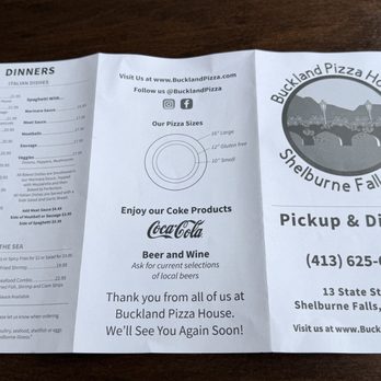 Buckland Pizza - Menu September 2026 - Pizza Near Me - Shelburne Falls, Massachusetts