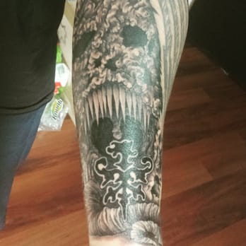 San Pedro Tattoo - Assorted heavy metal album artwork imagery. Incredible detail and linework by Joshua. - Tattoo Near Me - San Pedro, California