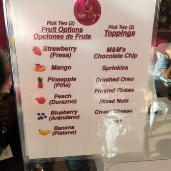 Lola's Crepes - Toppings menu - Creperies Near Me - Las Vegas, Nevada Lola's Crepes - Toppings menu - Creperies Near Me - Las Vegas, Nevada