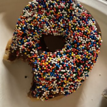Jak's Donuts - a chocolate donut with sprinkles - Donuts Near Me - Lafayette, Louisiana