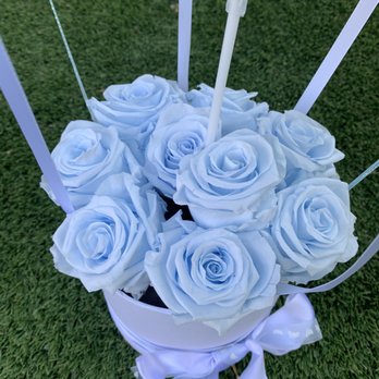 Love Box - Beautiful baby blue eternity roses - Florists Near Me
