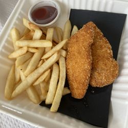 The Waters Edge - 17 dollars for bad sized tenders long wait for only 2?? embarrassing no chips and only one sauce option.