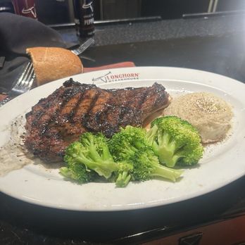 Texas Roadhouse - Outlaw ribeye with broccoli and mash - Steakhouses Near Me - Orion Township, Michigan Texas Roadhouse - Outlaw ribeye with broccoli and mash - Steakhouses Near Me - Orion Township, Michigan