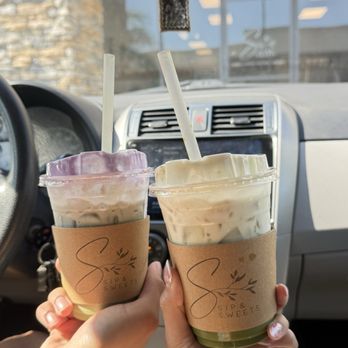 Sip & Sweets - Ube coconut matcha and banana cream matcha!!! - Coffee & Tea Near Me - Ontario, California