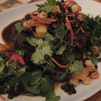 Avec - Chicago - braised lamb neck with harissa, chickpeas, currants, almonds, pickled turnips, and orange flower water - Mediterranean Near Me - Chicago, Illinois Avec - Chicago - braised lamb neck with harissa, chickpeas, currants, almonds, pickled turnips, and orange flower water - Mediterranean Near Me - Chicago, Illinois