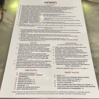 Union An American Bistro - Menu as of January 2026 - New American Near Me - Castle Rock, Colorado Union An American Bistro - Menu as of January 2026 - New American Near Me - Castle Rock, Colorado