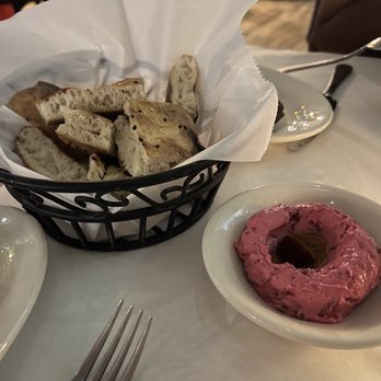 Ottoman Taverna - Beet dip with bread - Mediterranean Near Me - Washington, DC, District of Columbia Ottoman Taverna - Beet dip with bread - Mediterranean Near Me - Washington, DC, District of Columbia