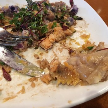 Cornerstone Restaurant & Bar - Rubbery skin served in the Salmon Belly w Egg & Green Beans and Potatoes - New American Near Me - Pittsburgh, Pennsylvania