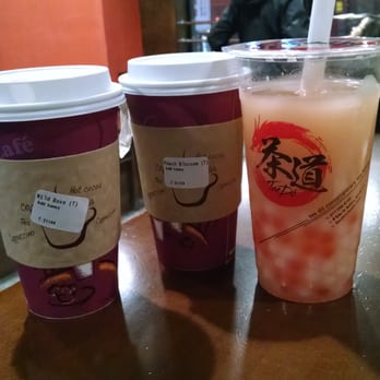 Tea Do - Boston - Wild Rose tea, Peach Blossom tea, Yasuo (grapefruit juice + yogurt popping boba) w/ strawberry popping boba - Coffee & Tea Near Me - Boston, Massachusetts Tea Do - Boston - Wild Rose tea, Peach Blossom tea, Yasuo (grapefruit juice + yogurt popping boba) w/ strawberry popping boba - Coffee & Tea Near Me - Boston, Massachusetts