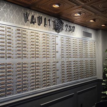 Vault 237 - Deposit boxes in the dining room - Cool to see the difference between machine and hand-pressed numbers! - Salad Near Me - Buffalo, New York Vault 237 - Deposit boxes in the dining room - Cool to see the difference between machine and hand-pressed numbers! - Salad Near Me - Buffalo, New York