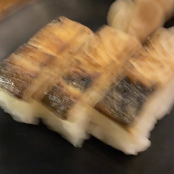 Raku - Saba Oshizushi Actually sorry for the photo but was very good! - Japanese Near Me - New York, New York Raku - Saba Oshizushi Actually sorry for the photo but was very good! - Japanese Near Me - New York, New York