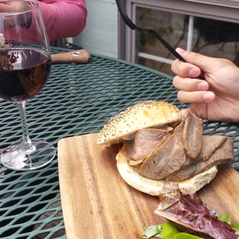 Fox Run Vineyards - Marinated Steak on a roll! All. meat. Do you see that?! It was delicious. - Wineries Near Me - Penn Yan, New York Fox Run Vineyards - Marinated Steak on a roll! All. meat. Do you see that?! It was delicious. - Wineries Near Me - Penn Yan, New York