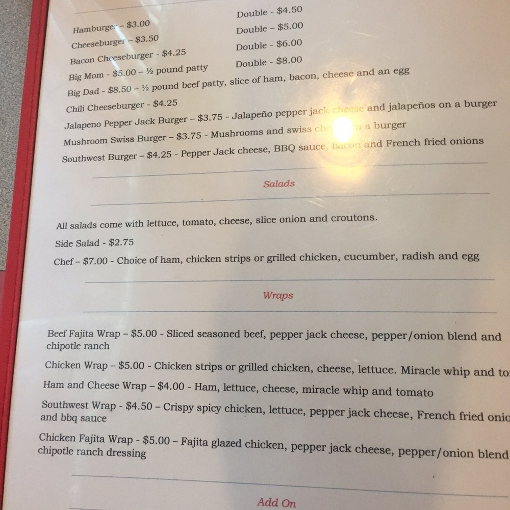 Edna's Place - the menu for the restaurant - American Near Me - Macksville, Kansas